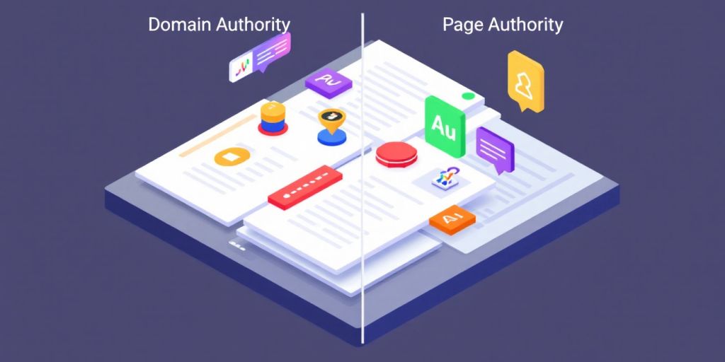 Isometric view of Domain Authority and Page Authority.